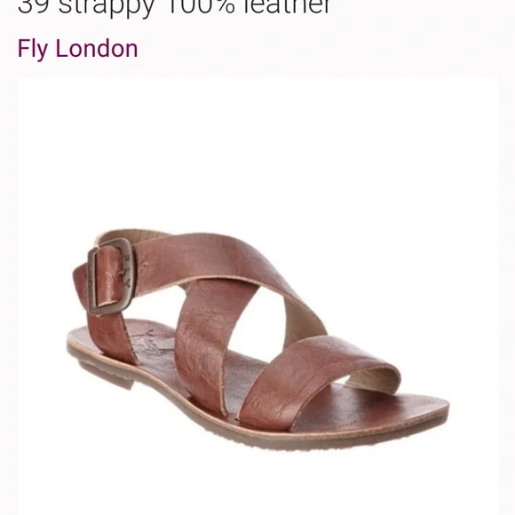EUC Fly London Bian Brown Leather Sandals - Picture 8 of 8